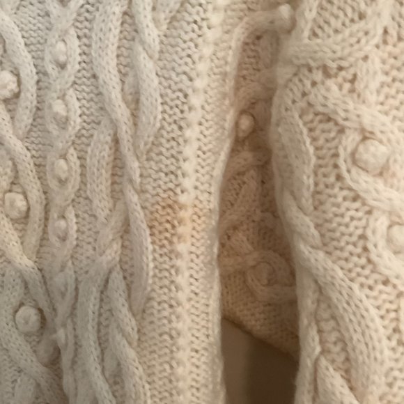 All Week Long Vintage Cardigan 100% wool Women's one size cable knit - Picture 5 of 7